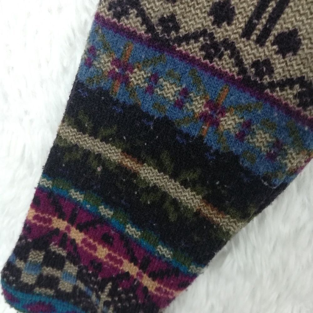 12pm Mon Ami Womens Sweater Cowl Neck Aztec Print‎ Colorblock Gray Multicolor S - Picture 8 of 11